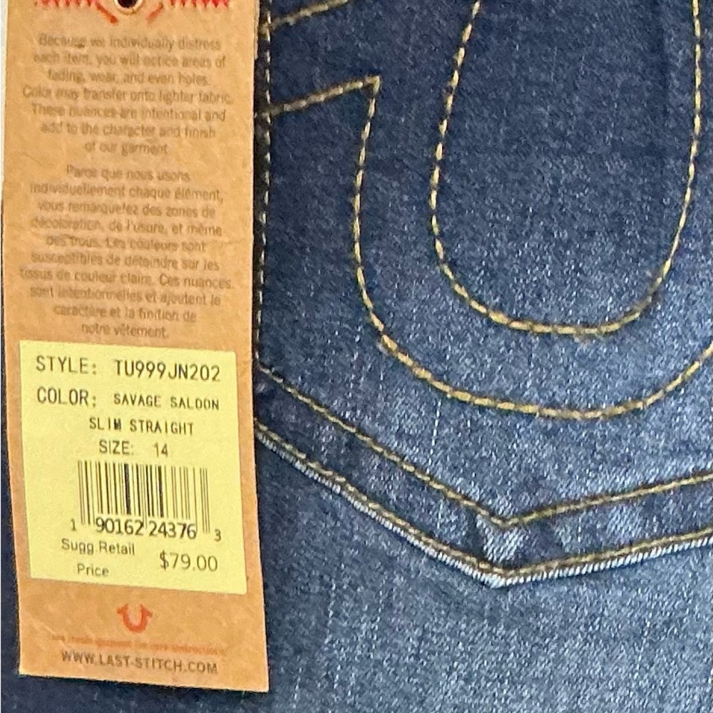 True Religion Boys Dark Wash Slim Fit Jeans - Picture 3 of 11